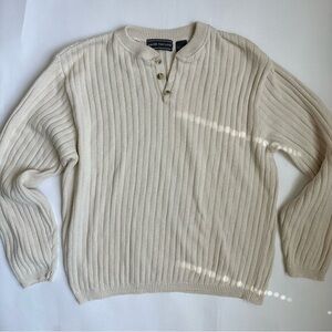 Vintage David Taylor Cream Crewneck Sweater Made in USA XL